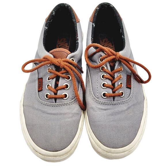 4/$25 -Vans Off The Wall Era Skate Grey Canvas Leather Tongue Shoe M6.5 W8 - Picture 2 of 5